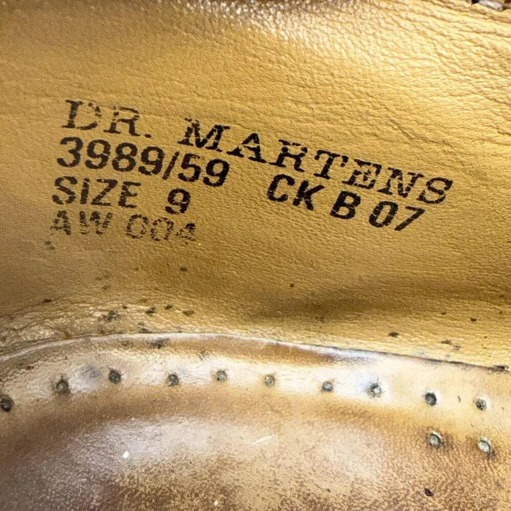 VTG Dr. Martens Shoes Mens Size 10 Brown Leather Wingtip Brogue 3989/59 England